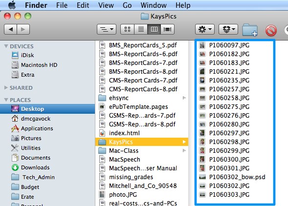 Pics in finder
